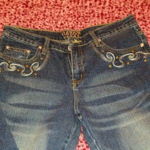 Vintage Gazoz Women's Jeans New without Tags Embroidered Embellishments 1990's
